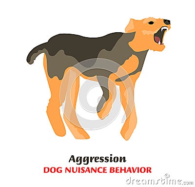 Dog Behavior Problems Icon Cartoon Illustration