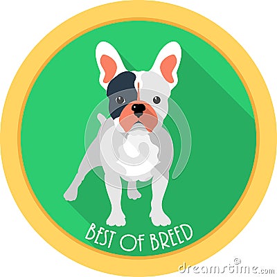 Dog best of breed medal icon flat design Vector Illustration