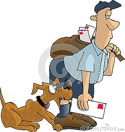 Dog bite 2 Cartoon Illustration
