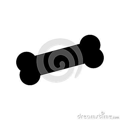 Dog bone simple vector icon. Black and white illustration of bone, dog meal. Solid linear pet icon. Vector Illustration