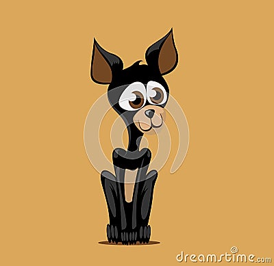 Dog of breed Chihuahua isolated on brown background Vector Illustration