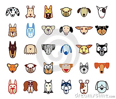 Dog breed collection icons - vector illustration. Vector Illustration