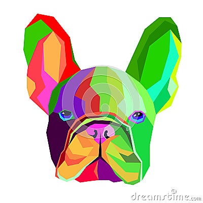 Dog breed cute pet animal bulldog french Vector Illustration