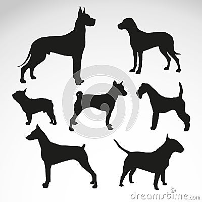 Dog-breeds-silhouettes-vector-design Vector Illustration