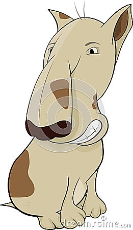 Dog.Bull Terrier. Cartoon Vector Illustration