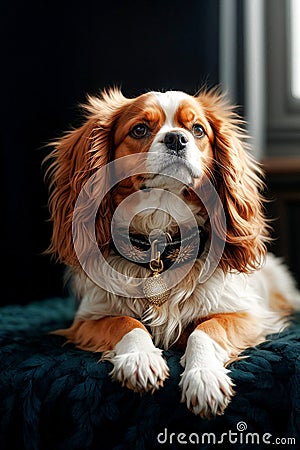 Dog of the Cabalier King Charles breed Stock Photo