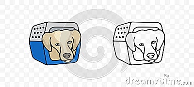 Dog carrier, dog, animal and pet, graphic design Vector Illustration