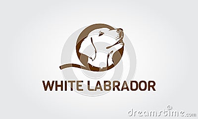 White labrador vector logo template. Vector Illustration