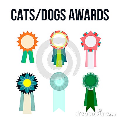 Dog or cat competition winner Vector Illustration