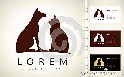 Dog and cat logo Vector Illustration