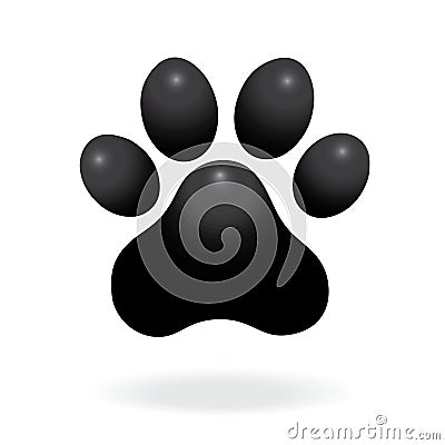 Dog or cat paw print flat icon for animal apps and websites. Paw Print. Vector Vector Illustration