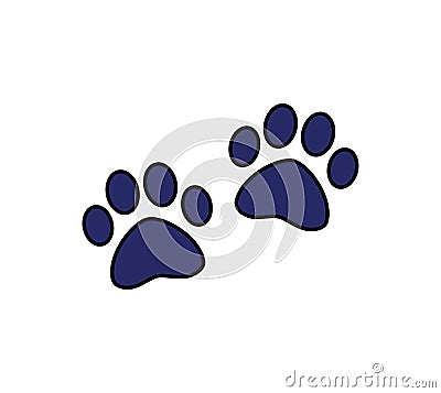 dog or cat paw. Symbol of pet. Animal footprint. Puppy icon Stock Photo