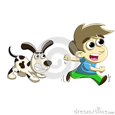 Dog chase Cartoon Illustration