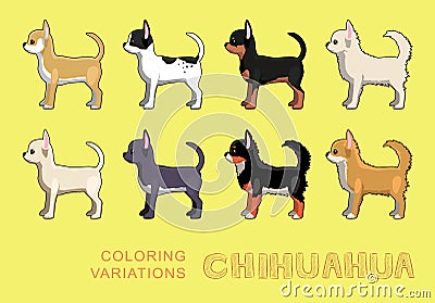 Dog Chihuahua Coloring Variations Vector Illustration Vector Illustration