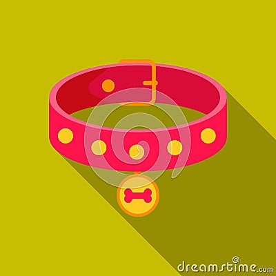 Dog collar vector icon in flat style for web Vector Illustration