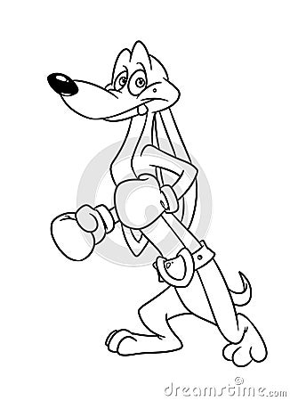 Dog dachshund boxer coloring pages cartoon Cartoon Illustration