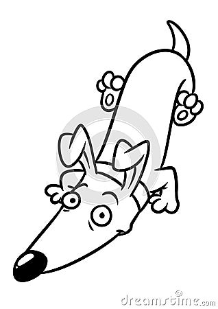 Dog dachshund parody smile lies animal character cartoon coloring page Cartoon Illustration