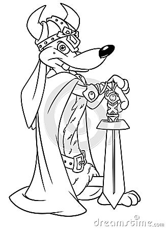 Dog dachshund viking warrior coloring pages cartoon Cartoon Illustration