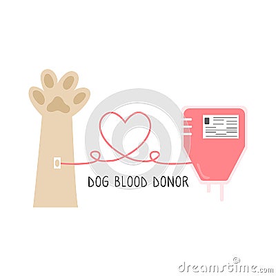 Dog donor concept. Blood donation. Vector illustration Vector Illustration