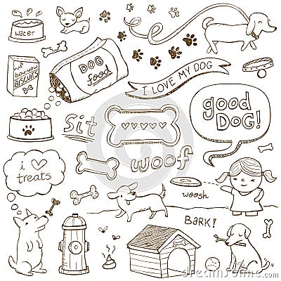 Dog Doodles Vector Illustration