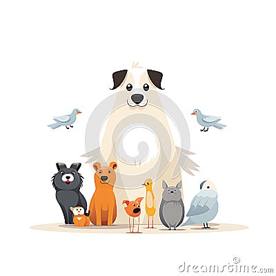 Dog Enjoying Playtime in the Park with its Loving Family, Generative Ai Stock Photo