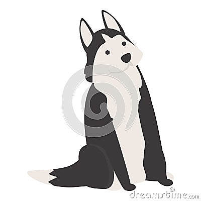 Dog face icon cartoon vector. Siberian husky Vector Illustration