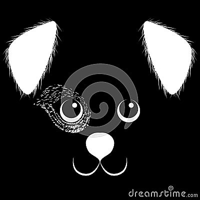Dog face smile love dog cute face character illustration logo icon Vector Illustration