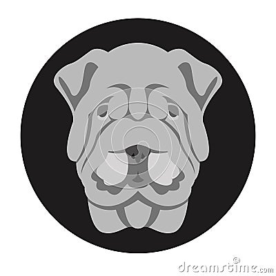 Dog face vector illustration style flat Vector Illustration