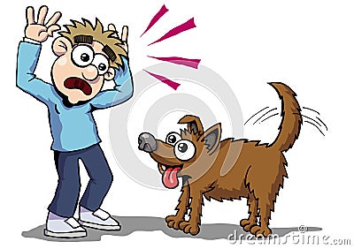 Dog fear Vector Illustration