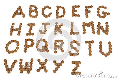 Dog food alphabet Stock Photo