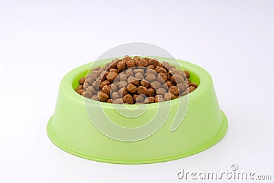 Dog food on bowl Stock Photo