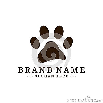 Dog Foot logo Design Vector Template. Dog icon logo vector Stock Photo