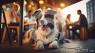 Dog friendly restaurant or city cafe Stock Photo