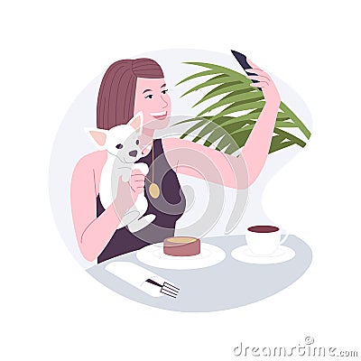 Dog-friendly restaurant isolated cartoon vector illustrations. Vector Illustration