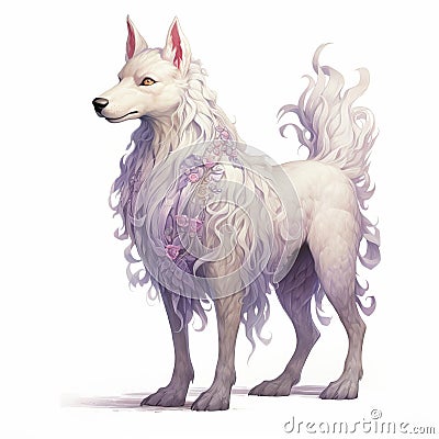 Dog In The Last Unicorn - Full Body Image Stock Photo