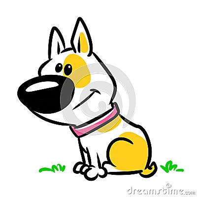 Dog funny animal minimalism character cartoon illustration Cartoon Illustration