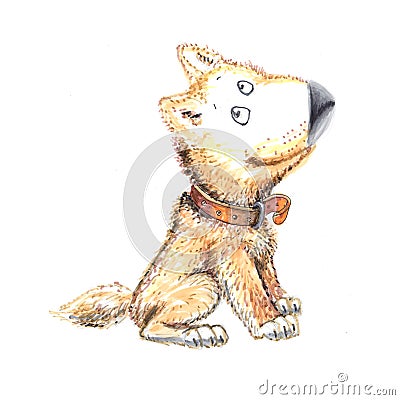 A dog. funny character children& x27;s picture Stock Photo