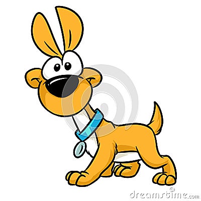 Dog funny walking animal character cartoon illustration Cartoon Illustration