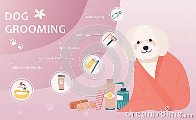 Dog grooming concept Vector Illustration