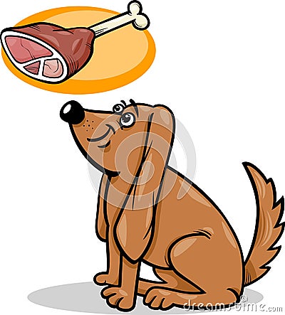 Dog and haunch cartoon illustration Vector Illustration