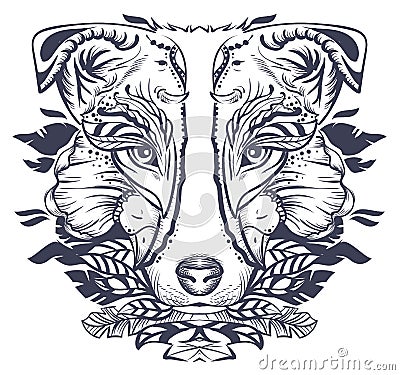 Dog head abstract illustration Vector Illustration