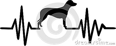 Dog heartbeat line with dalmatian black Vector Illustration