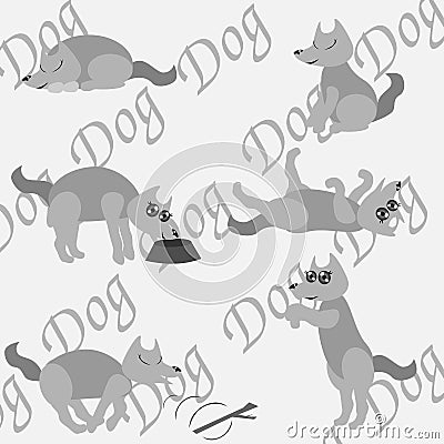 A dog at home Vector Illustration