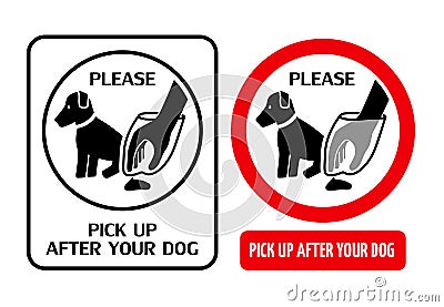 Clean up after dog Vector Illustration