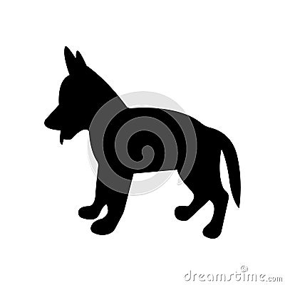 Dog icon . Black dog illustration. Puppy icon on white background Vector Illustration