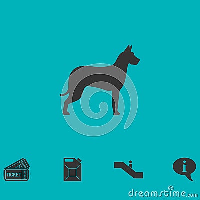 Dog icon flat Vector Illustration