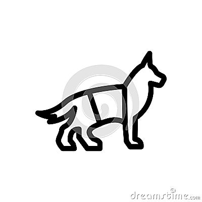 Dog vector thin line icon Vector Illustration