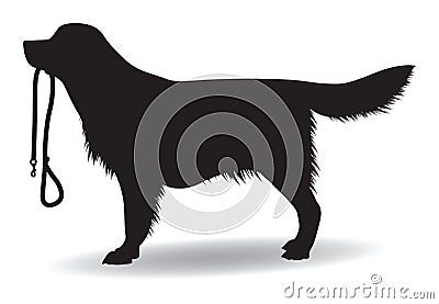 Dog with a lead Vector Illustration