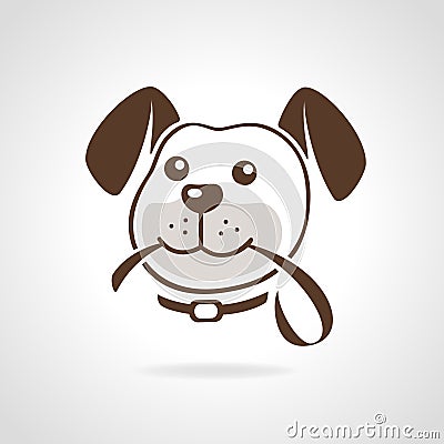 Dog with leash Cartoon Illustration