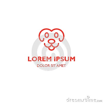 Dog lover, pet care, pet shop vector logo icon template Vector Illustration